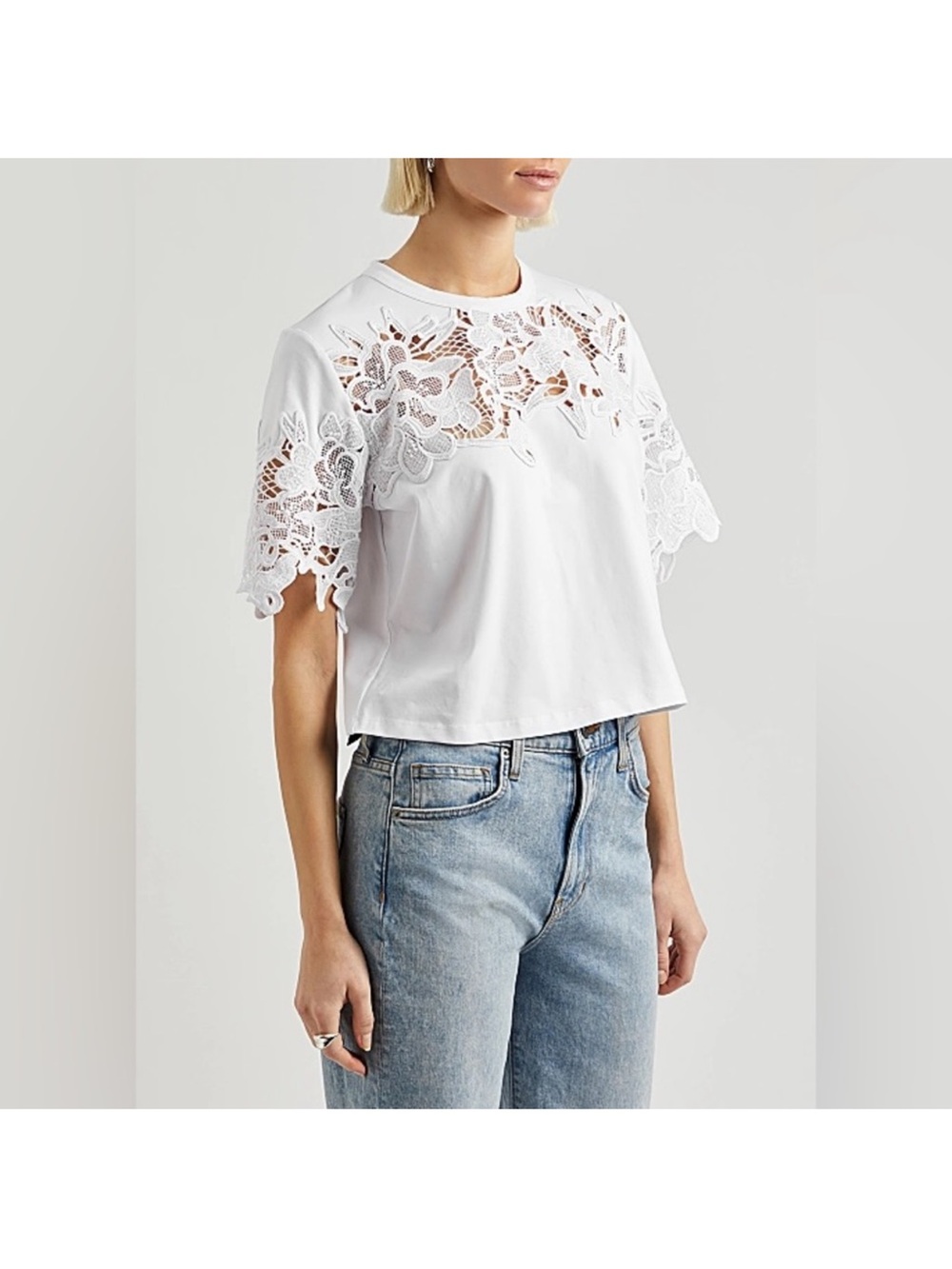 Veronica Beard Carnaby Lace Inset Tee
